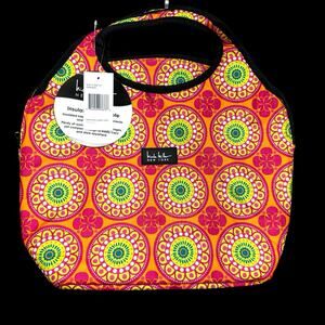 Nicole Miller New York Insulated Lunch Tote Colorful Orange Pink Kaleidoscope